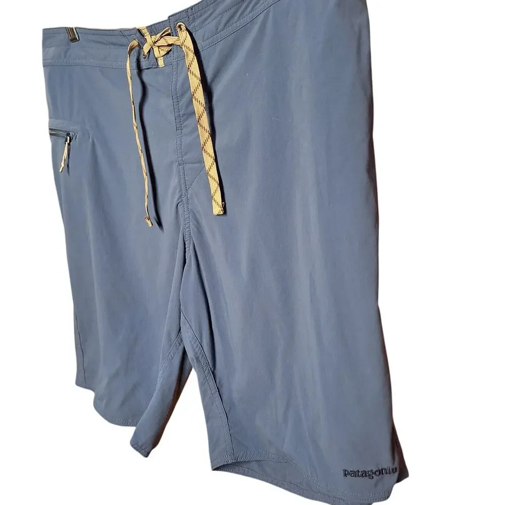 Patagonia Men's Stretch Wavefarer Board Shorts in blue swim trunks swimwear 34